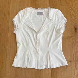 Peppermayo Top Landon Button Up Size M White